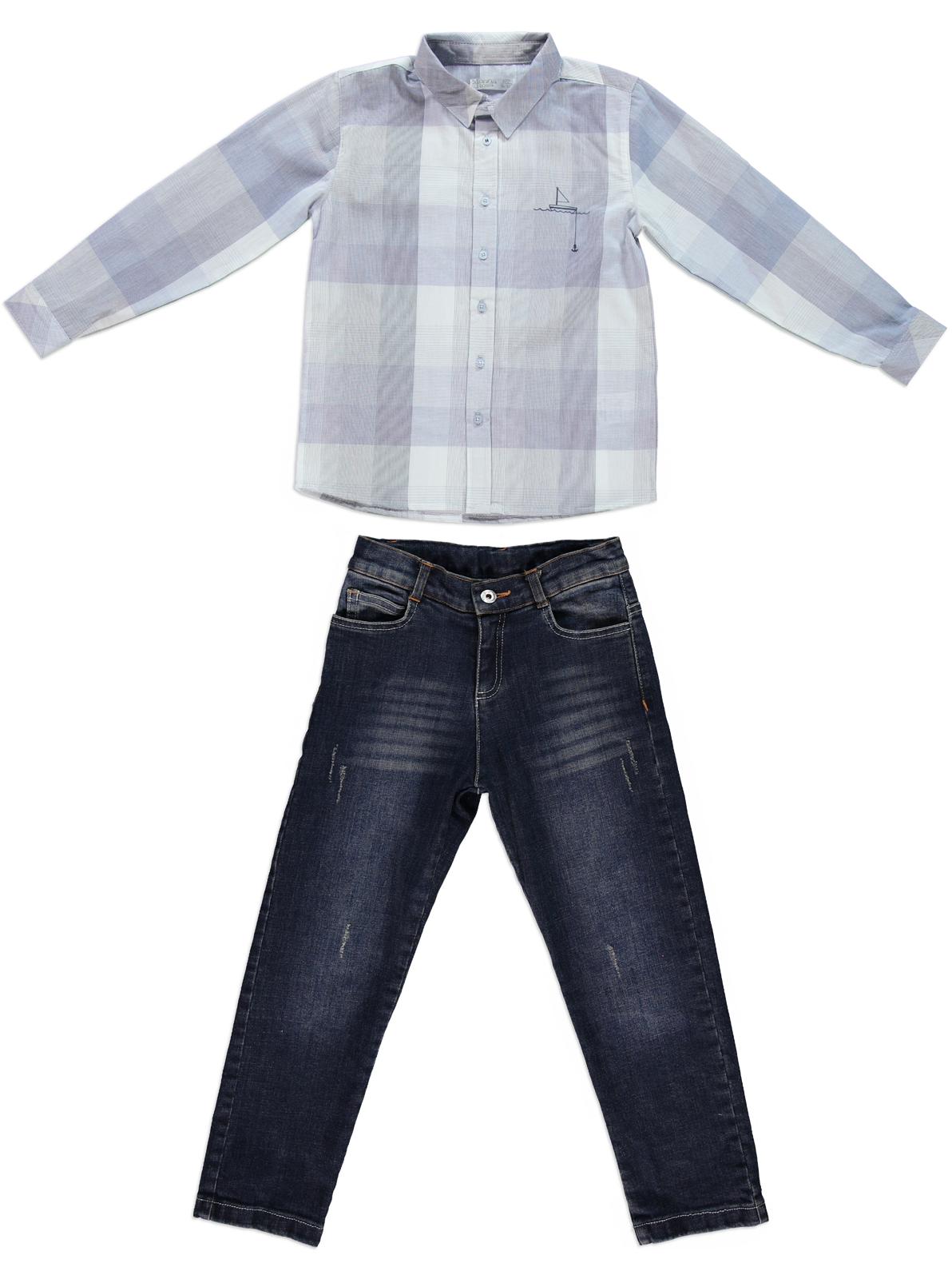 Yelkenli Gömlekli Kot Pantolonlu Takım